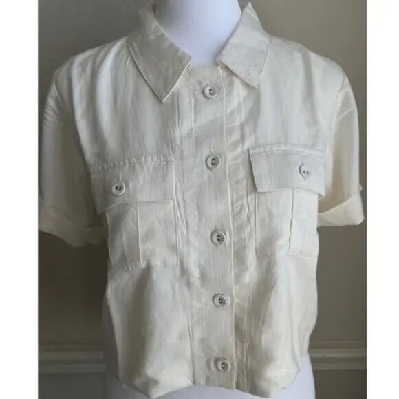 L*Space Sydney Linen Top/Jacket in Cream, Size Small - Picture 12 of 13